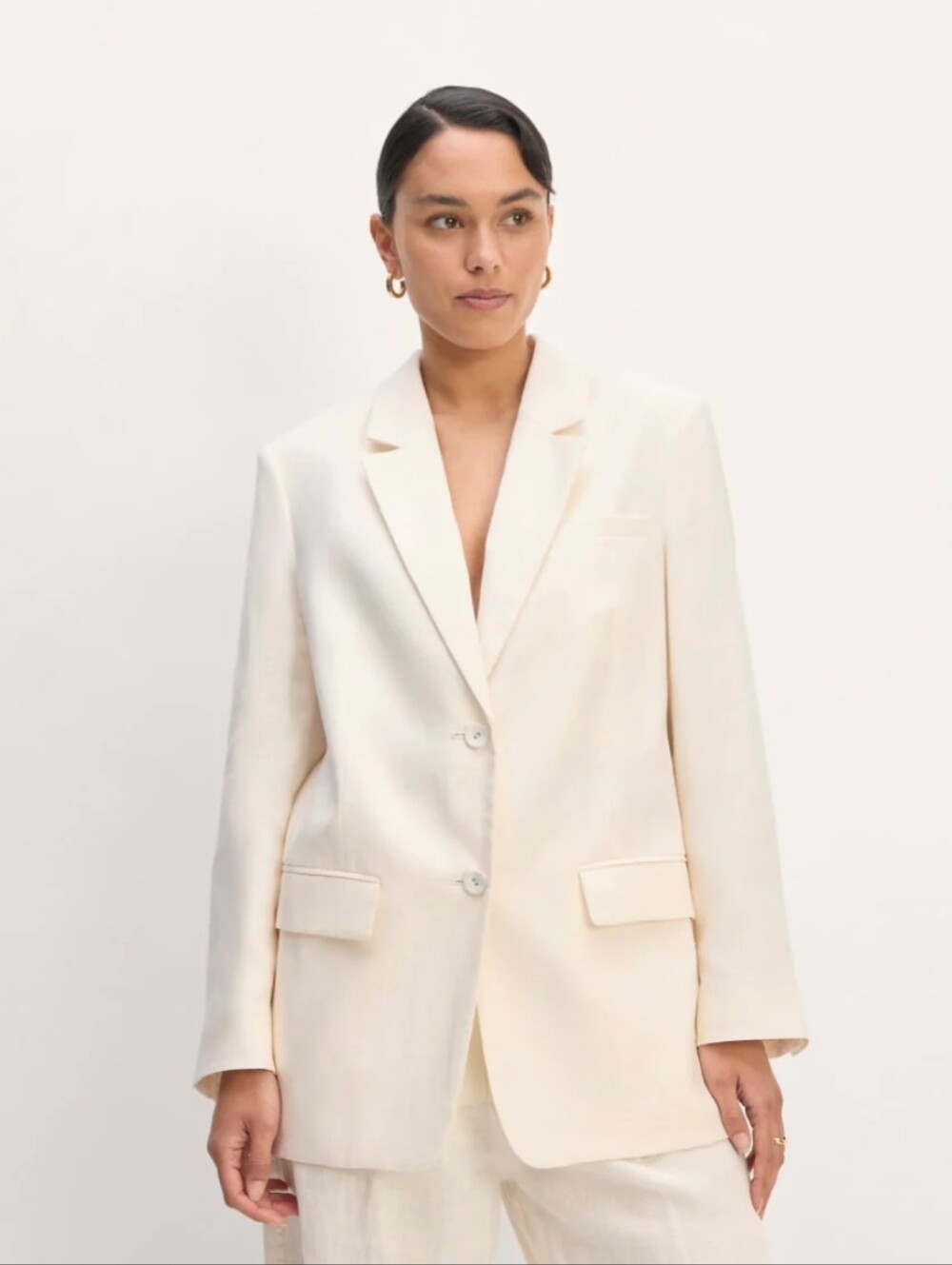 The Oversized Blazer in Linen - Flax - size 6